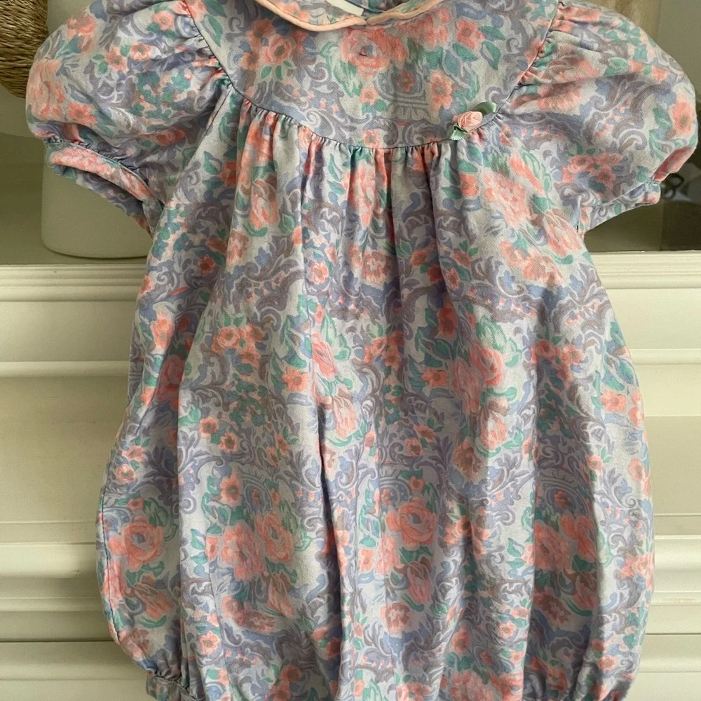 Boutique Heirloom Floral Bubble Romper – Classic Vintage Style